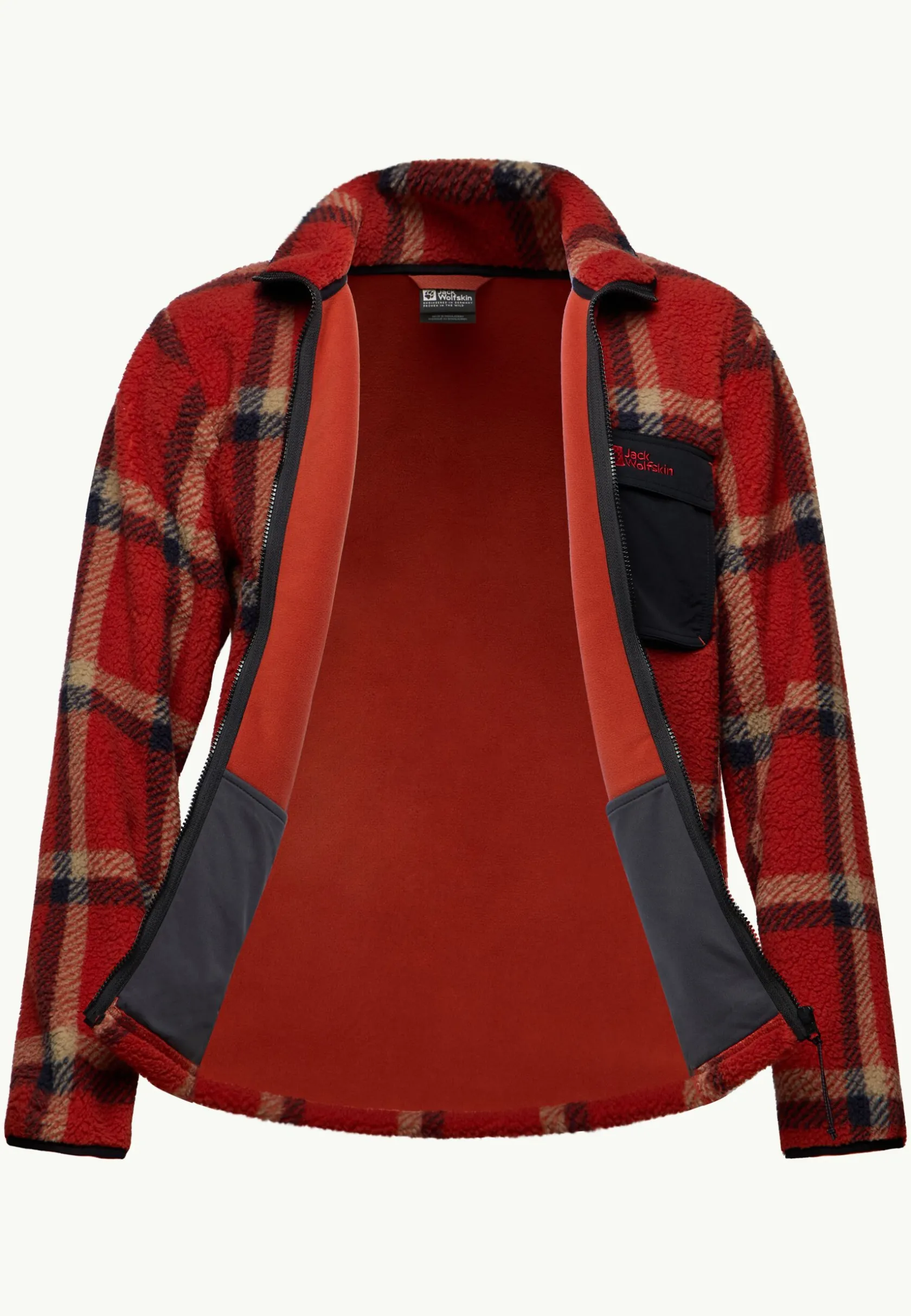 Fashion Felslicht Check Jkt M Herren Fleece|Fleecejacken