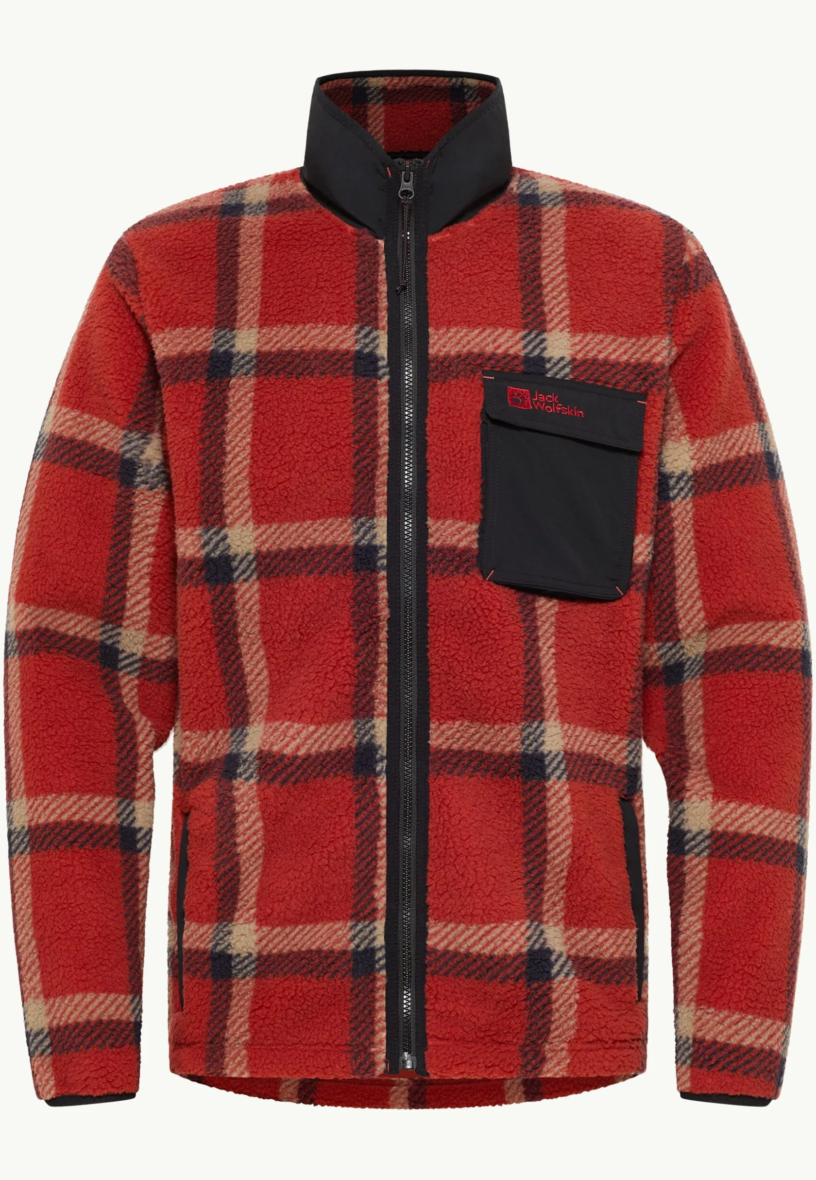 Fashion Felslicht Check Jkt M Herren Fleece|Fleecejacken