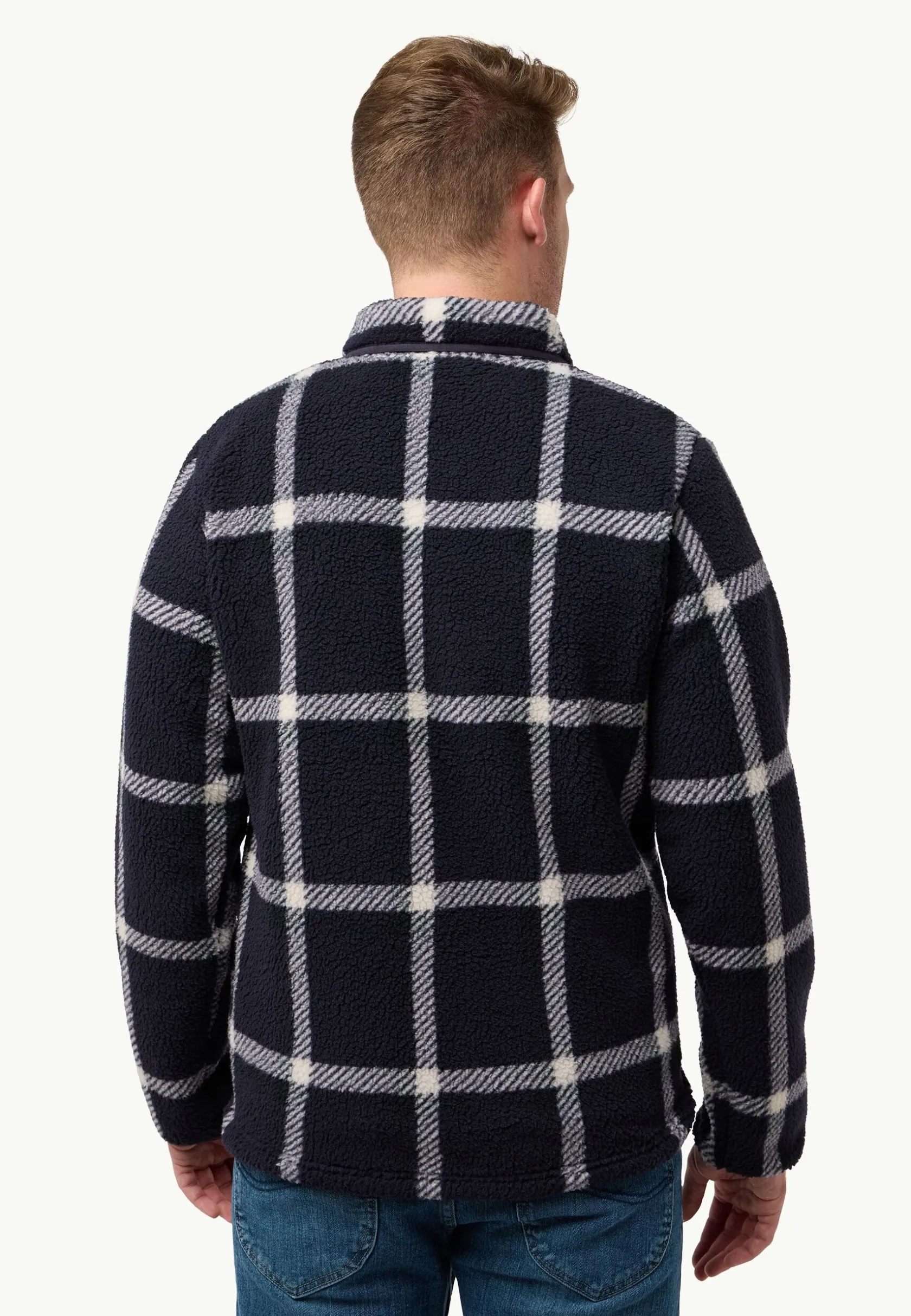 Fashion Felslicht Check Jkt M Herren Fleece|Fleecejacken