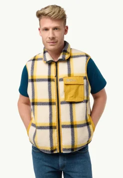 New Felslicht Check Vest M Herren Fleece|Fleecejacken