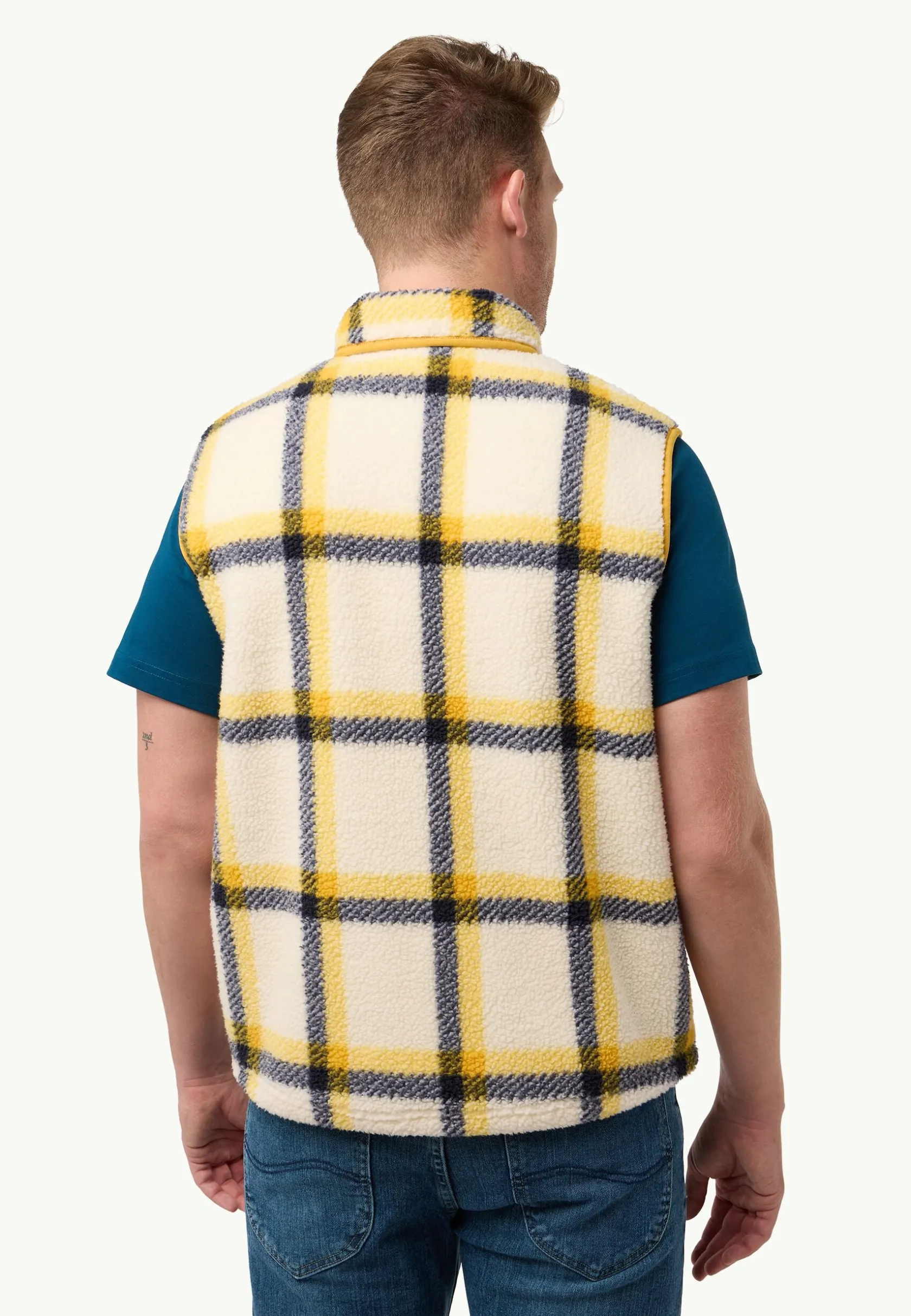 New Felslicht Check Vest M Herren Fleece|Fleecejacken