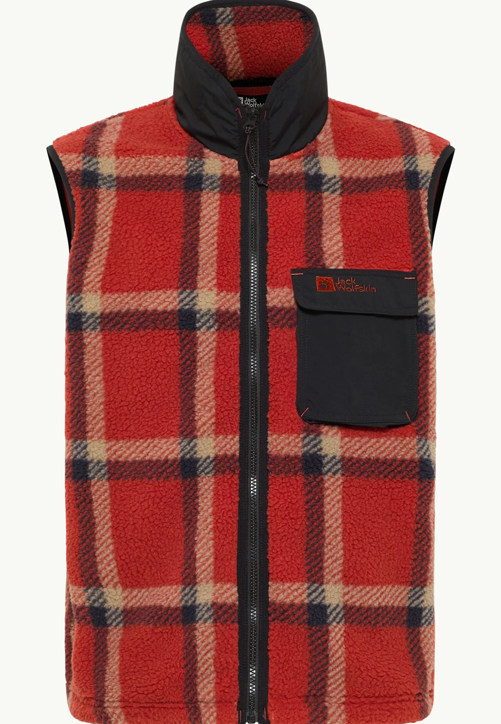 New Felslicht Check Vest M Herren Fleece|Fleecejacken