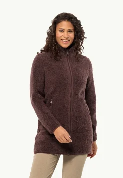 Sale High Curl Coat W Damen Fleecejacken|Übergangsjacken