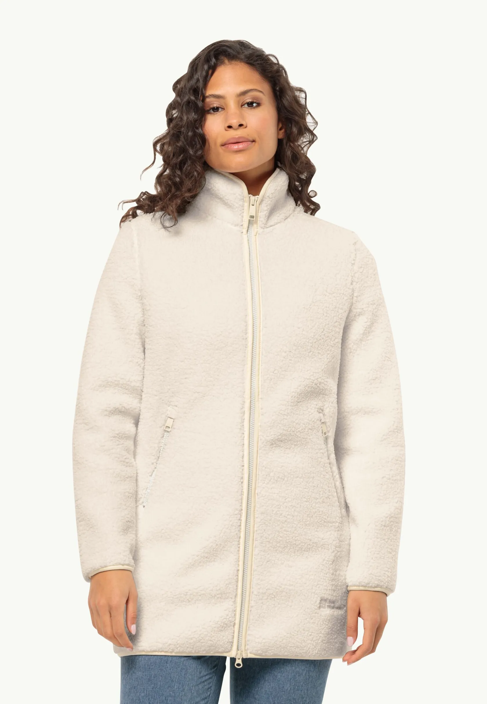 Sale High Curl Coat W Damen Fleecejacken|Übergangsjacken