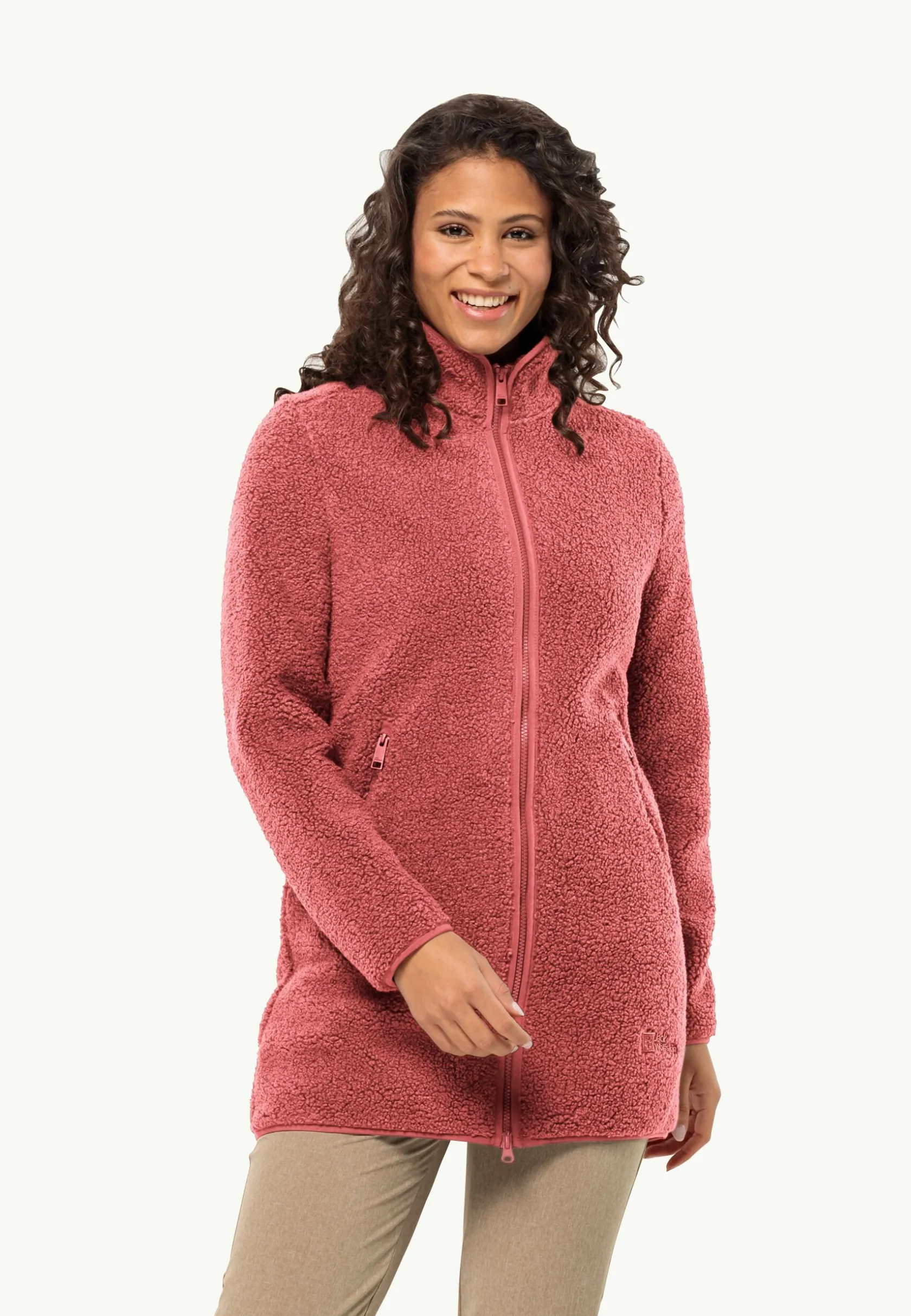 Sale High Curl Coat W Damen Fleecejacken|Übergangsjacken