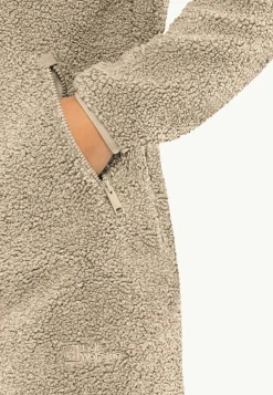 Sale High Curl Coat W Damen Fleecejacken|Übergangsjacken