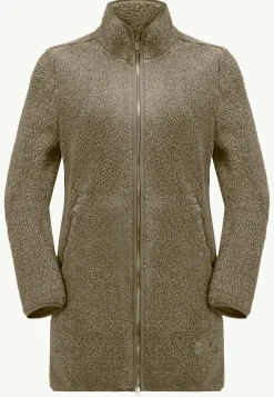 Sale High Curl Coat W Damen Fleecejacken|Übergangsjacken