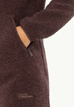 Sale High Curl Coat W Damen Fleecejacken|Übergangsjacken