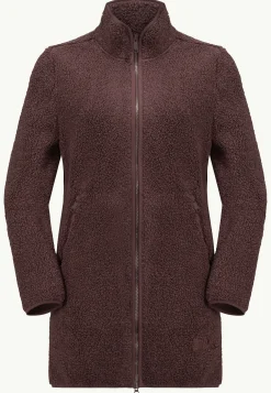 Sale High Curl Coat W Damen Fleecejacken|Übergangsjacken
