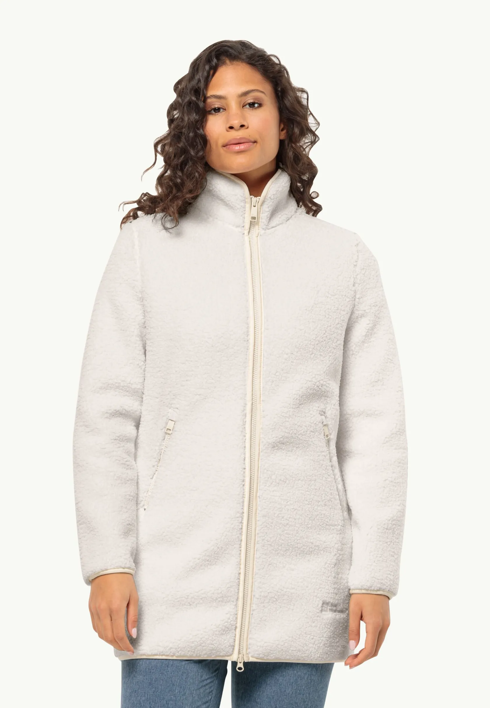 Sale High Curl Coat W Damen Fleecejacken|Übergangsjacken