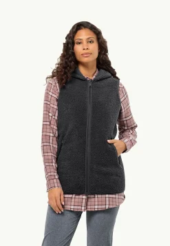 Online High Curl Long Vest W Damen Fleece|Fleecejacken