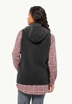Online High Curl Long Vest W Damen Fleece|Fleecejacken