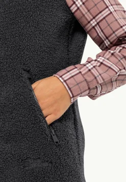 Online High Curl Long Vest W Damen Fleece|Fleecejacken