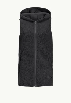 Online High Curl Long Vest W Damen Fleece|Fleecejacken
