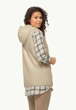 Online High Curl Long Vest W Damen Fleece|Fleecejacken