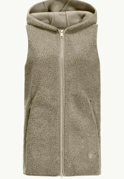 Online High Curl Long Vest W Damen Fleece|Fleecejacken