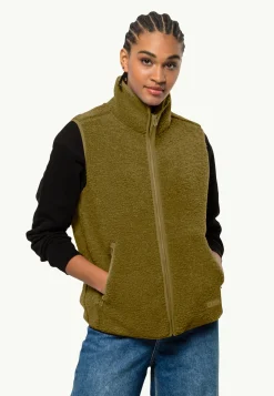 Best High Curl Vest W Damen Fleece|Fleecejacken