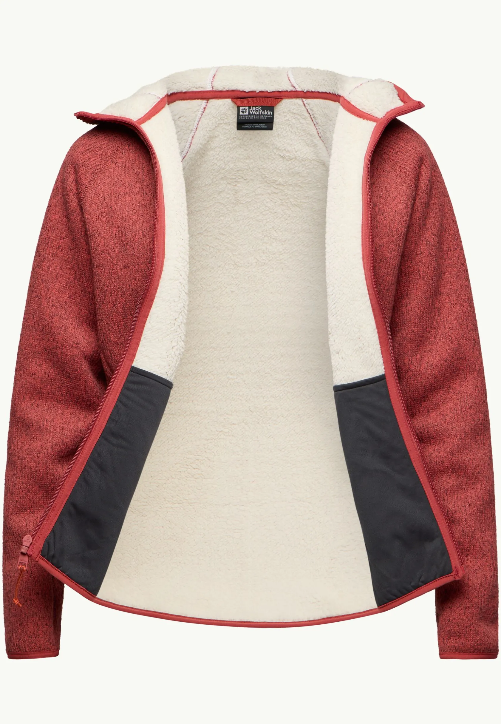 Best Kaminfeuer Hooded Jkt W Damen Fleece|Fleecejacken